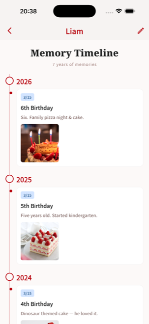 Memory Timeline